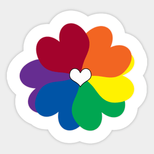 Rainbow Heart Flower Sticker